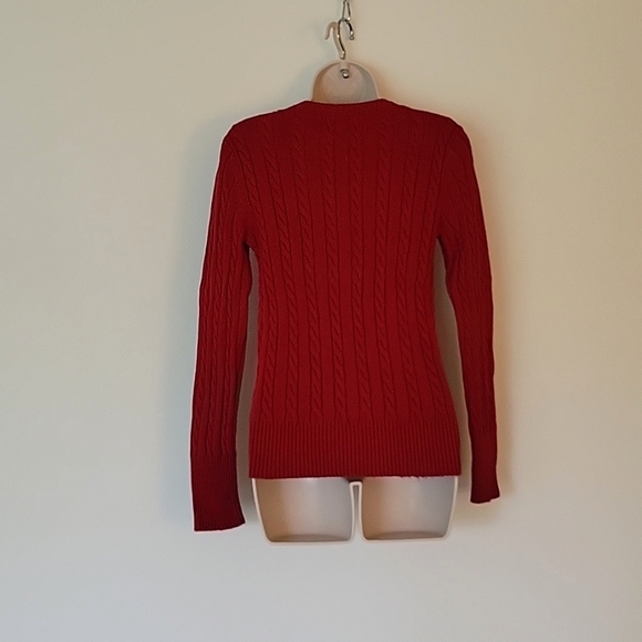 Dark red knitted sweater Small 70%cotton - Picture 2 of 7
